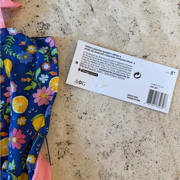 American Girl Fresh Lemons Market Dress For Your Little Girl Size 6 NEW Floral - Picture 5 of 9